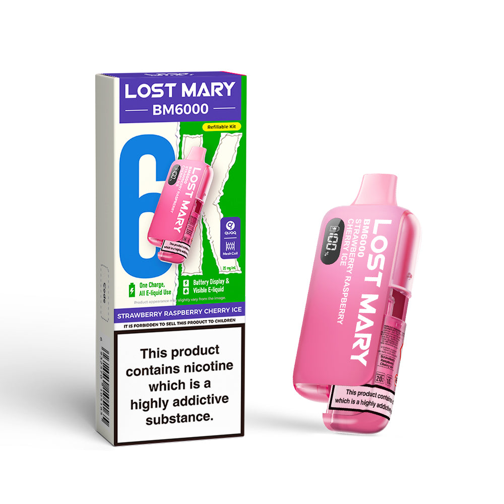 Lost Mary BM6000 Kit Strawberry Raspberry Cherry Ice