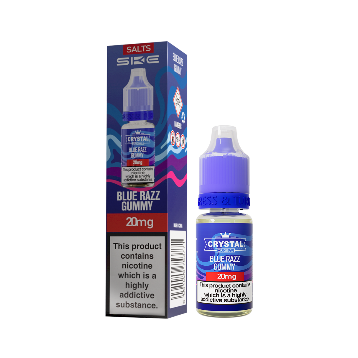 SKE Crystal Nic Salts Blue Razz Gummy
