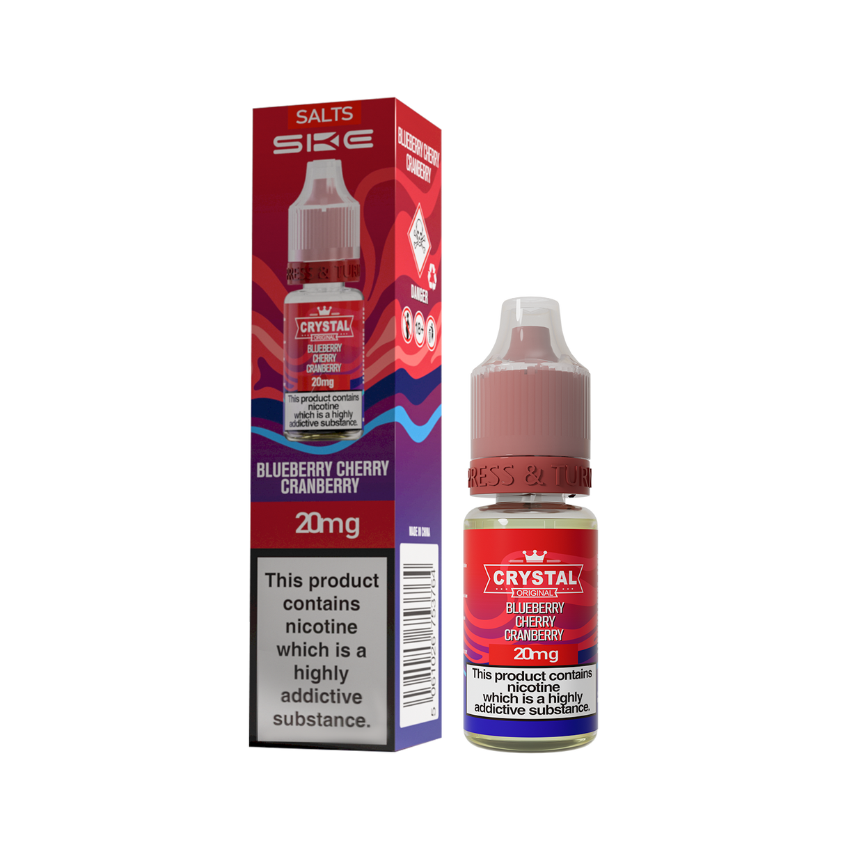 SKE Crystal Nic Salts Blueberry Cherry Cranberry